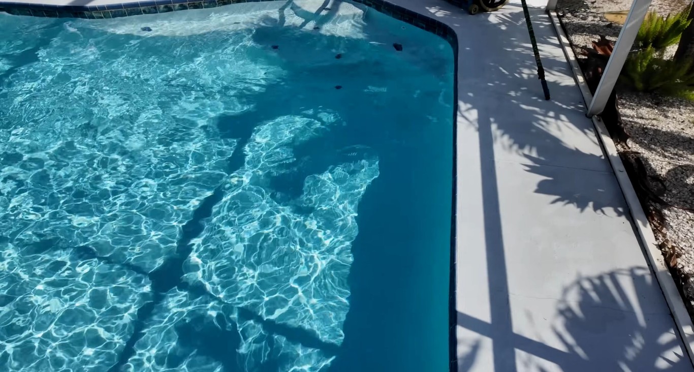 Crystal clear pool water in Victorville, CA